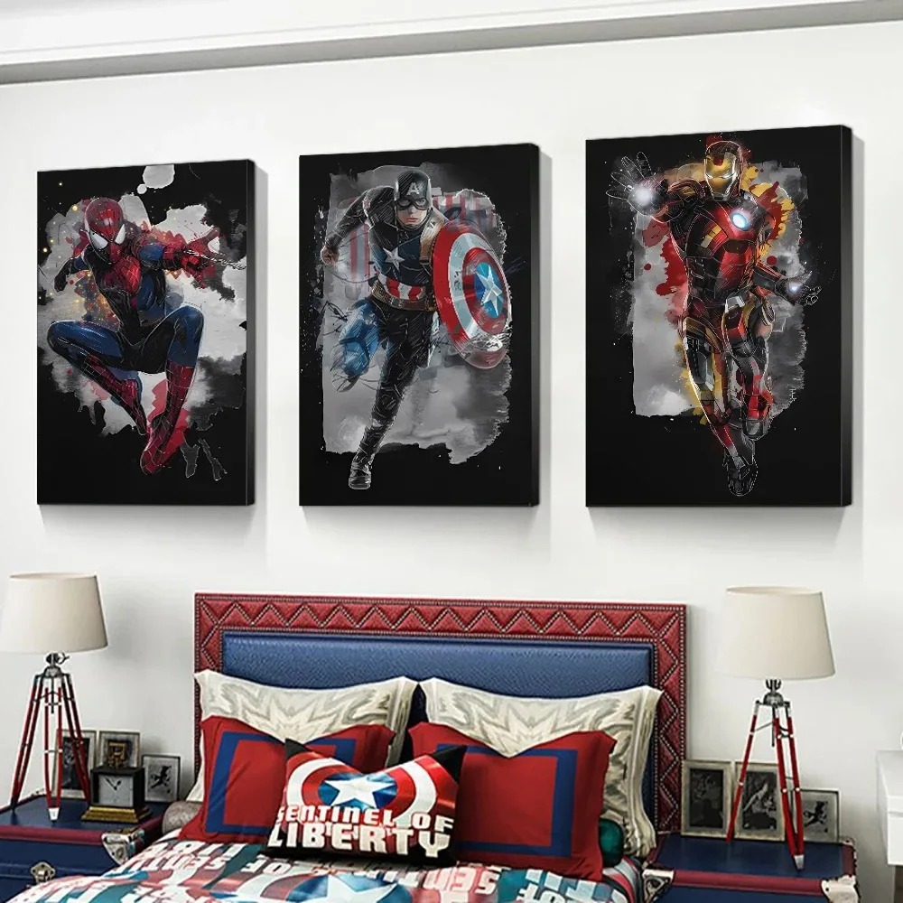 Marvel Movie Poster Spiderman Canvas Painting Iron Man Hulk Art Print Kids Room Decoration Mural for Modern Home Wall Decor Gift