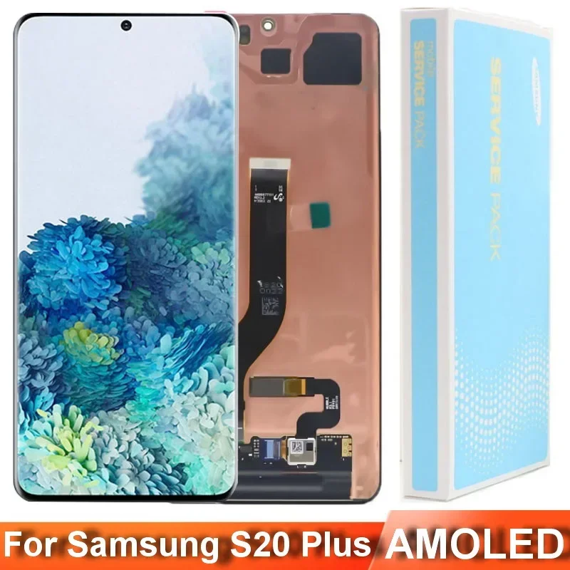 6,7-дюймовый ЖК-дисплей AMOLED S20 Plus для Samsung Galaxy S20 + G985 G985F/DS G985A G985U G986B/DS ЖК-дисплей с дигитайзером сенсорного экрана