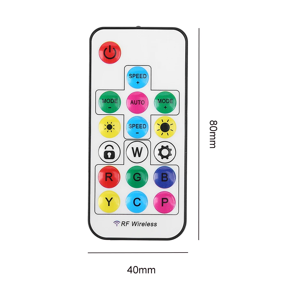 5V RF Wireless Remote Control Battery Powered 2.4G RGB LED Controller 17 Keys Accessories 3 Pin To SATA 4Pin for Computer Case