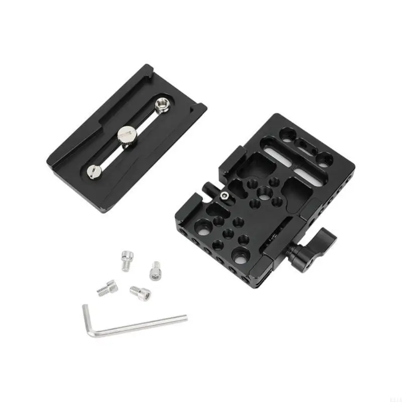 

Aluminum Alloy Extended Quick Release Plate with Clamp Base Equipped with Multiple 1/4 and 3/8 Screw Port Integration