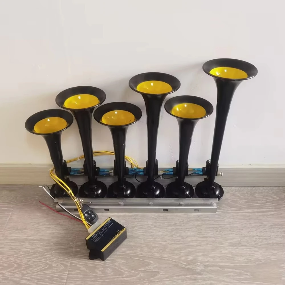 

For Six Tubes And Thirty-six Tones Car Music Horn Lorry Electric Air Horn Metal Tube Music Air Horn With Button