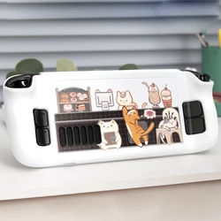 Steam Deck Oled Case Cute Hard PC Console Cover Protective Anti-Scratch Non-Slip Adorable Cat Cafe Shell Case for Steam Deck