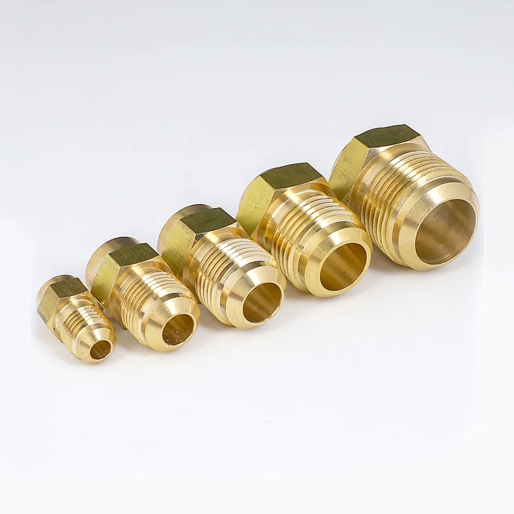 

45 Degree SAE-Standard 1/4" 3/8" 1/2" 3/4" Flare Turn To End Feed Tube Coupling Brass Pipe Fitting Adapeter Water Gas Air Fuel