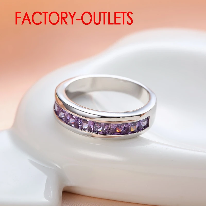 Genuine 925 Sterling Silver Engagement Ring Fashion Jewelry Trendy Style Cubic Zirconia Pave Setting Women Girls Wholesale