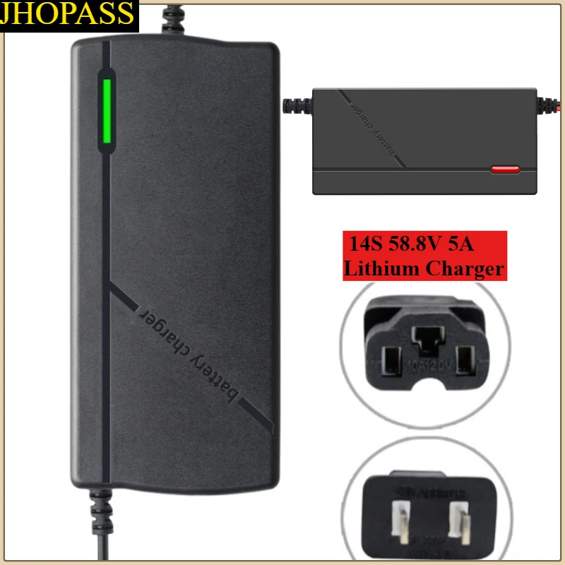 

HD 14S 58.8V 5A LED Display Smart lithium battery charger for Scooter E-bike Motorcycle charge DC48V AC220V EU AU UK US plug