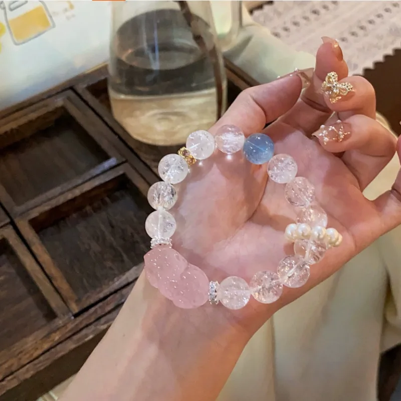 

Натуральный розовый Pixiu белый аквамарин пресноводный жемчуг браслет ювелирные изделия