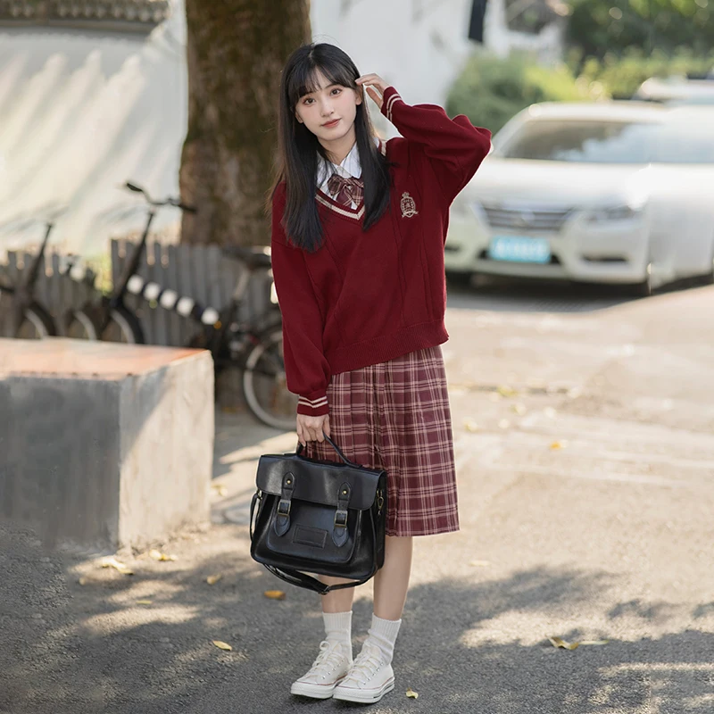 Suéter universitario coreano, ropa de diario para la escuela, abrigo de punto de manga larga, suéteres para niñas, uniforme japonés DK JK, Jersey de algodón