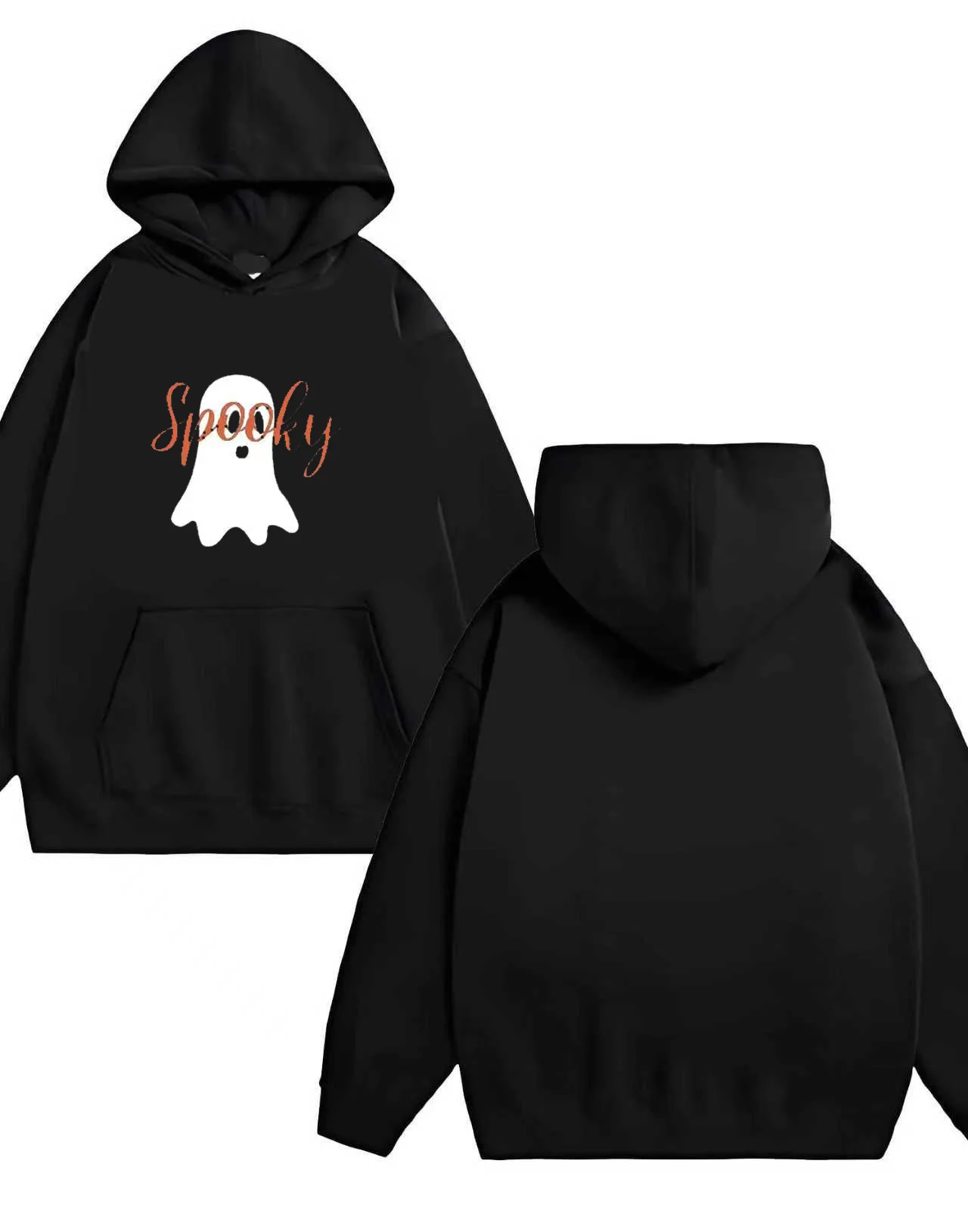 

2025 New Halloween Ghost print 330G heavy-duty hooded sweatshirt suitable for both men and women