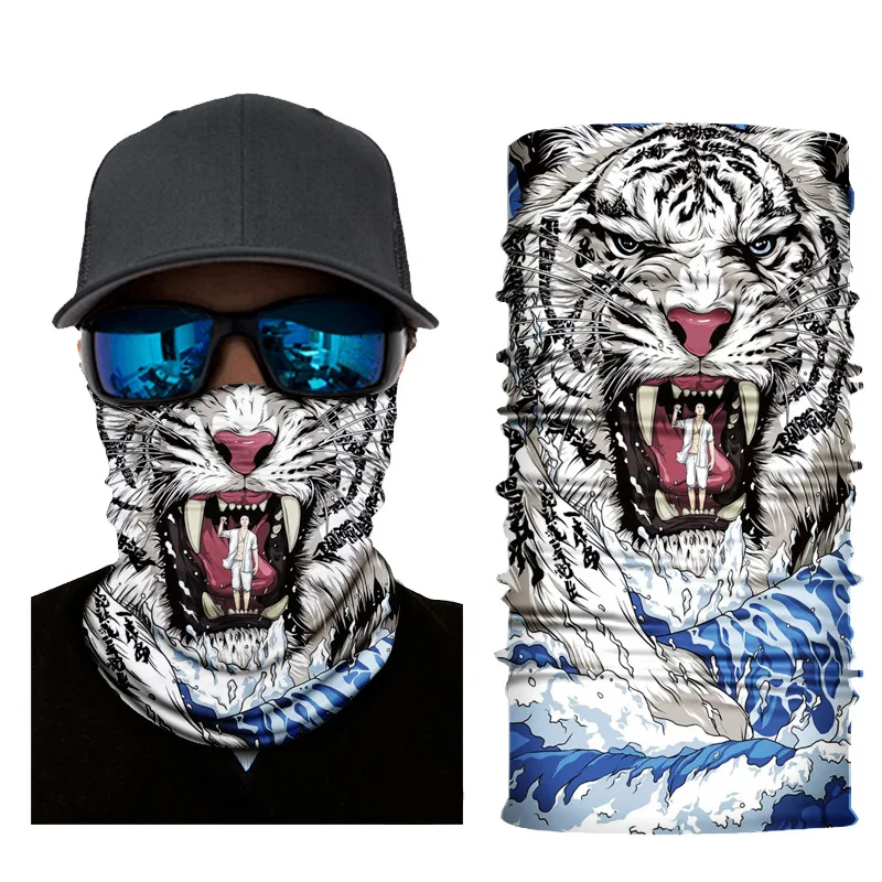 Outdoor Sport Camouflage Seamless Bandana Neck Gaiter Headband Cycling Fishing Tube Face Shield Men Women Mask Cool Skull