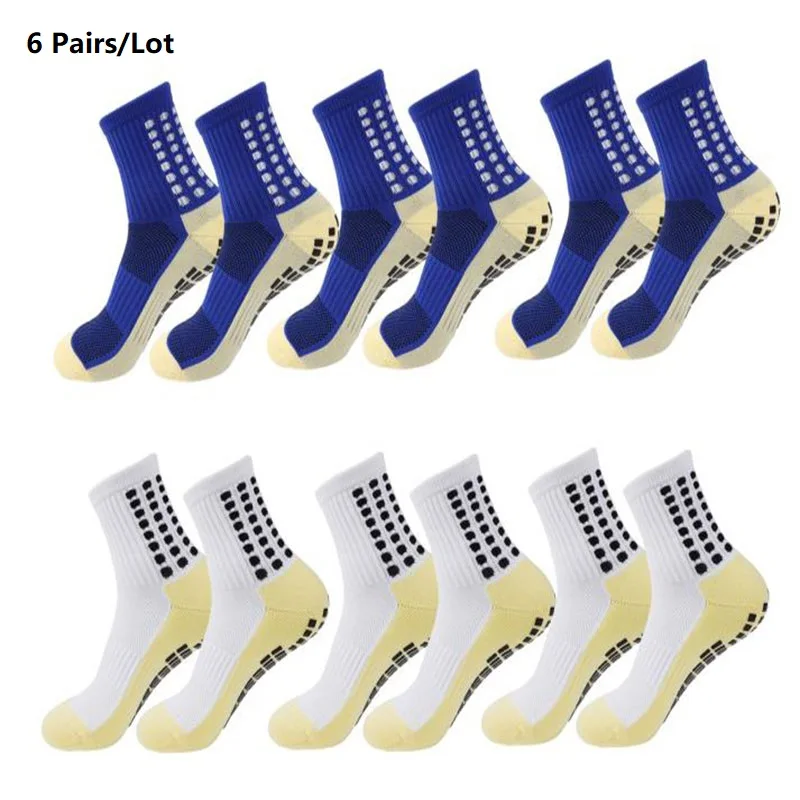 1 Pairs/6 Pairs Football Socks Mens Sports Socks Non-slip Silicone Bottom Soccer Socks Rugby Tennis Volleyball Womens yoga Socks