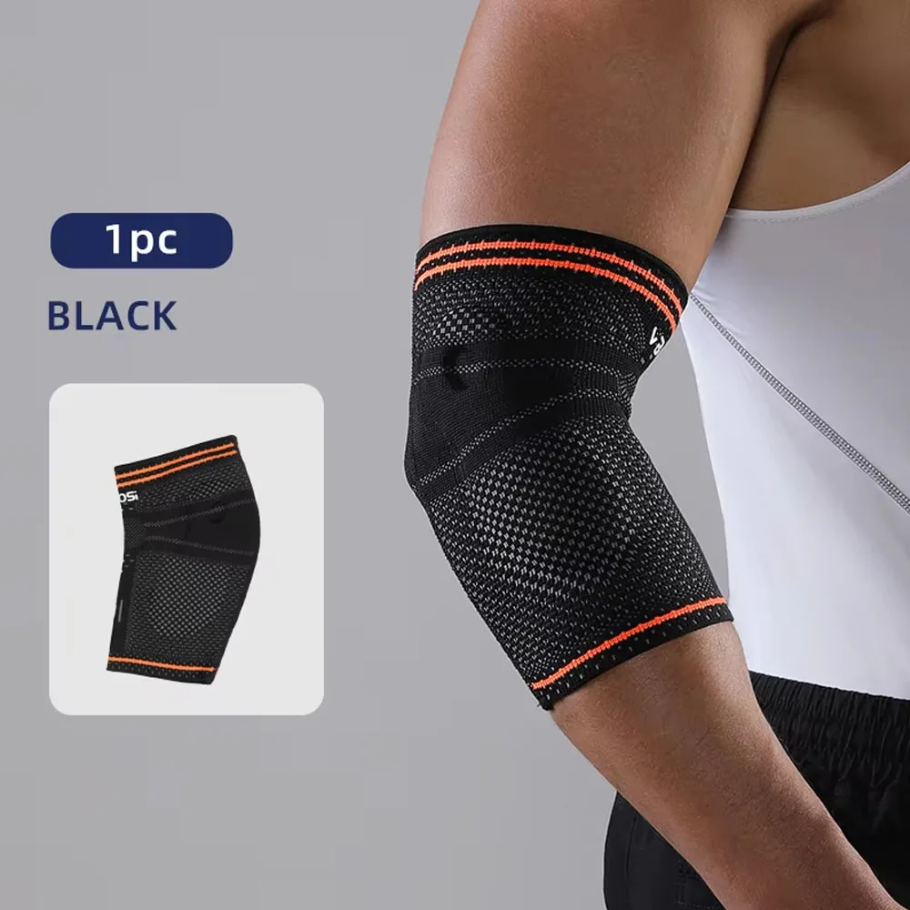 1 Stück Elastische, atmungsaktive Unisex-Ellbogenstütze für Männer und Frauen mit Gel-Pads, ergonomischem Design und Luftlöchern