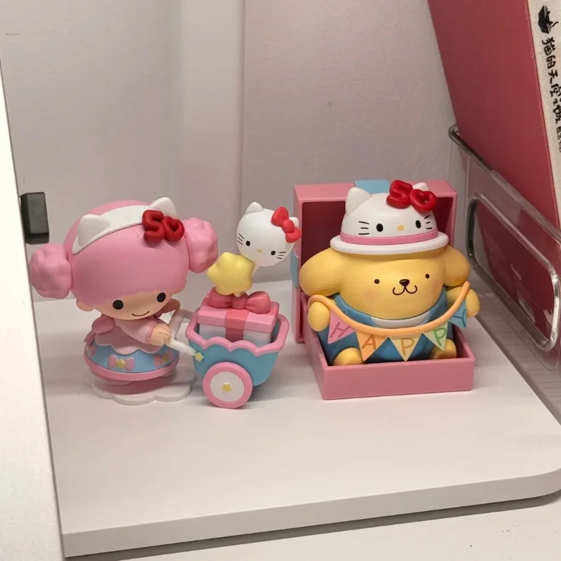 Nowe oryginalne postacie Sanrio pudełko z niespodzianką Hellokitty 50. rocznica seria zabawek Anime rysunek tajemnicze pudełko wystrój prezent na boże narodzenie