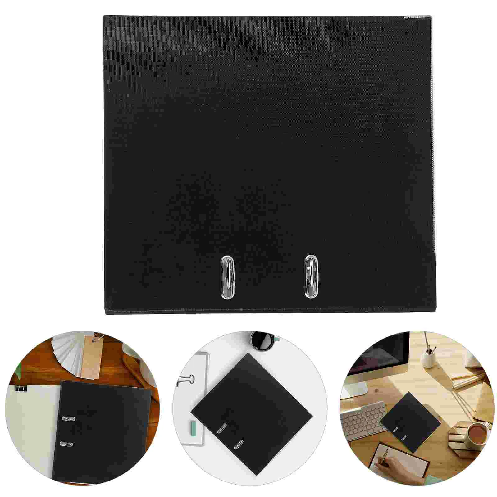 A4 Size Plastic Lever Arch File Folders with Clip and Finger Grip Hole (Black) file folder lever arch file
