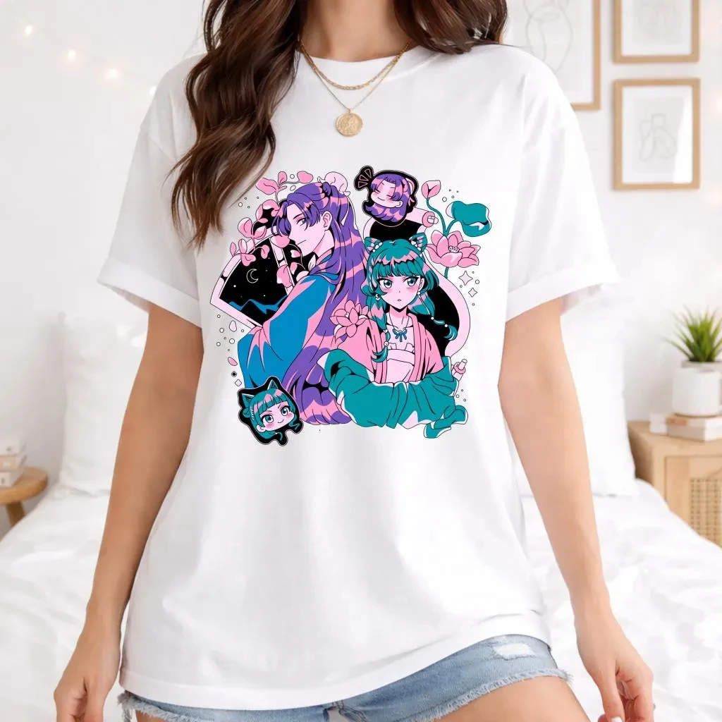 Anime The Apothecary Diaries Maomao Jinshi T-shirt Kusuriya No Hitorigoto Unisex Cotton Short Sleeve Graphic Tee Fan Apparel