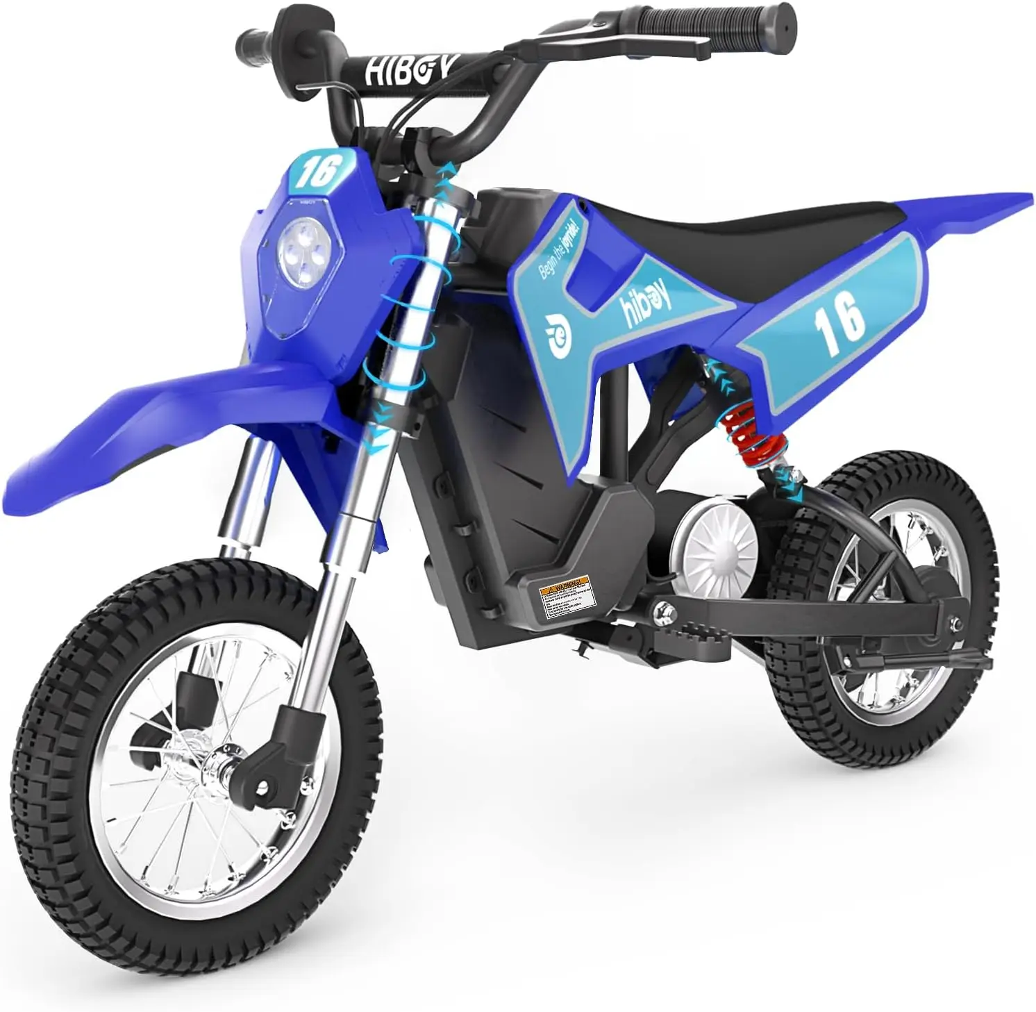 Hiboy DK1 Electric Dirt Bike for Kids Ages 3-10, 300W 36V Electric Motorcycle, 15.5 MPH Max Speed, 3 Speed Modes, Front Hydraulic Suspension & Rear Shock Absorber, Birthday Gift for Boys and Girls