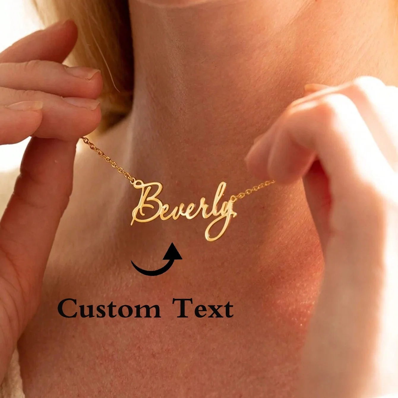 

Custom Name Necklace for Women Personalised Cursive Letter Pendant Stainless Steel Jewelry Men Chain Choker Collar Personalizado