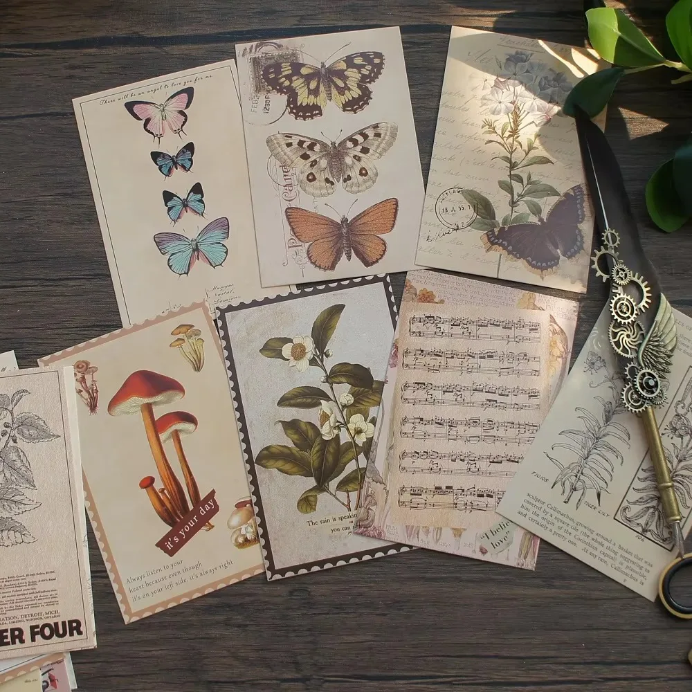 

15pcs Natural Plant Forest Butterfly Design As Post Card Gift Greeting Cards Gift Card Party Invitation Scrapbooking Use