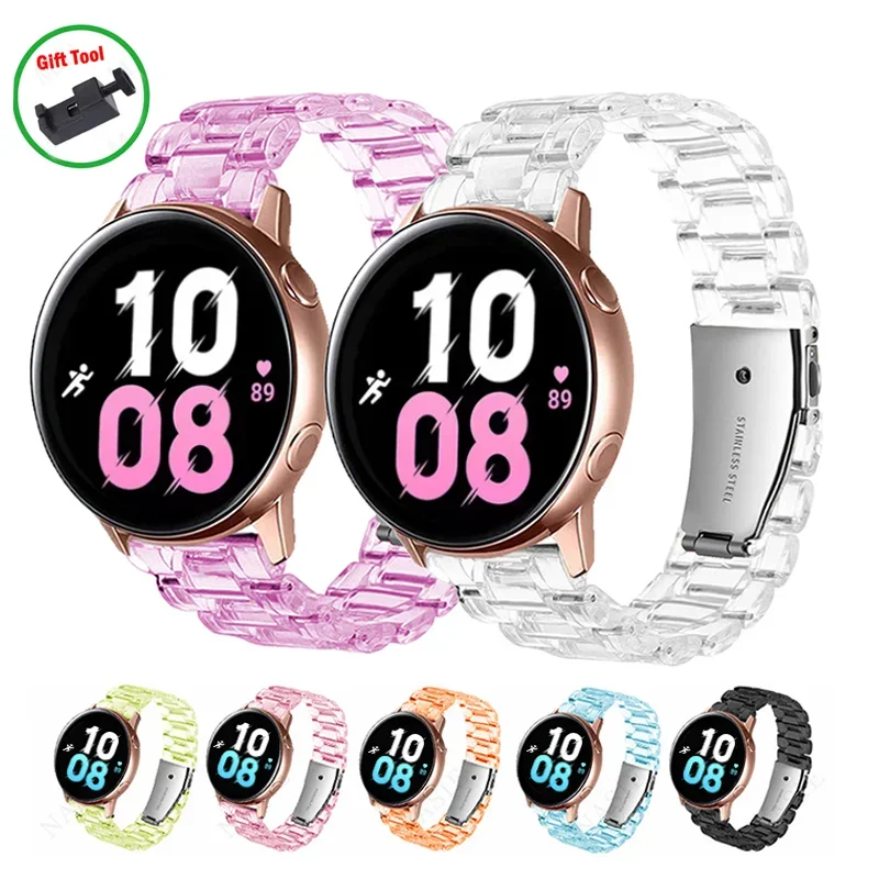 Transparent Glacier Strap for Samsung Galaxy Watch 6/4/5/pro 44mm/40mm/classic 46mm/42mm/3/Active 2 Bracelet 20mm 22 Watch Band