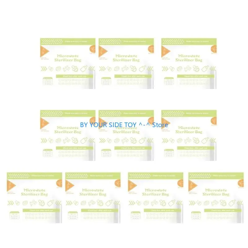 10 sacchetti per sterilizzazione per bottiglie con riscaldamento a vapore, sacchetti per disinfezione portatili riutilizzabili