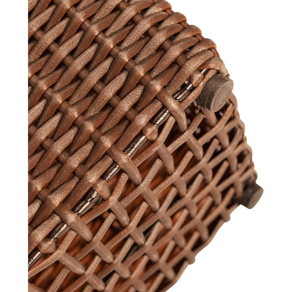 Set fioriera alta in vimini per tutte le stagioni con rivestimenti per patio esterno e arredamento da giardino alle erbe