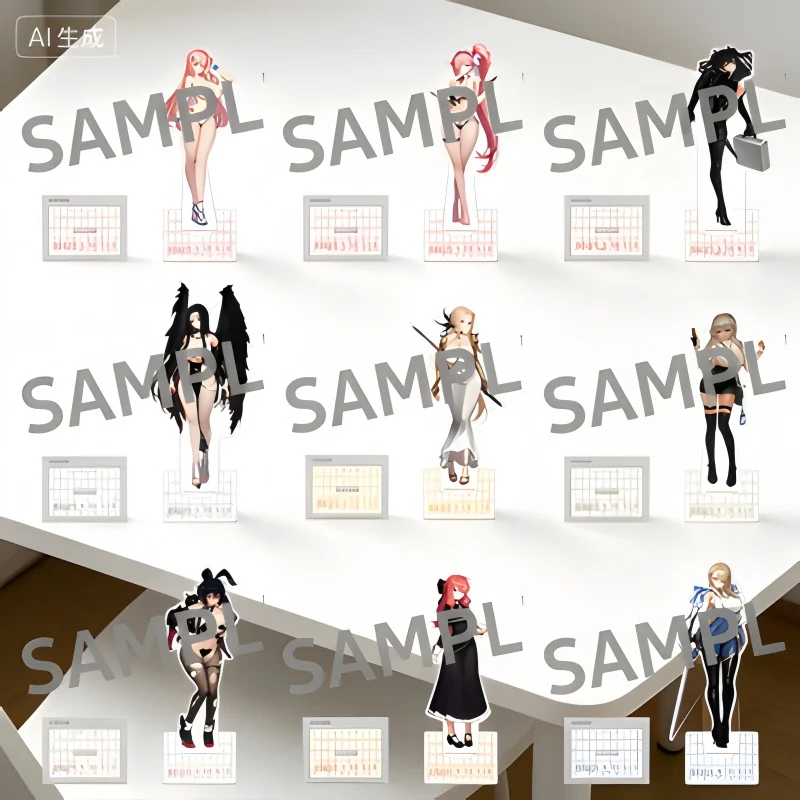 Venta al por mayor Anime Brown Dust 2 Soporte de figura acrílico Placa de exhibición Furina Arlecchino Kamisato Ayato Wendi Llaveros 15cm Decoración de escritorio