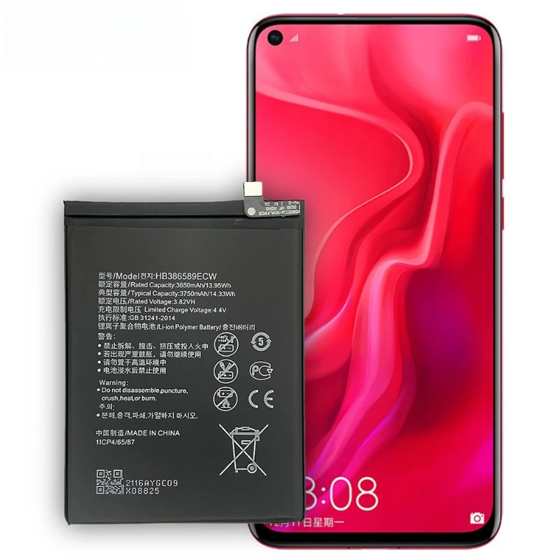 새로운 HB386589ECW 3750mAh 화웨이 P10 플러스, 아너 8X 뷰 10, V10, 메이트 20 라이트, 노바 3/4용 배터리 + 공구