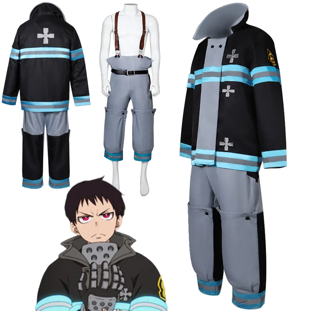 

Fantasia Shinra Kusakabe Cosplay Badge Anime Fire Of Force Disfraz Costume Men Male Fantasy Halloween Carnival Party Clothes