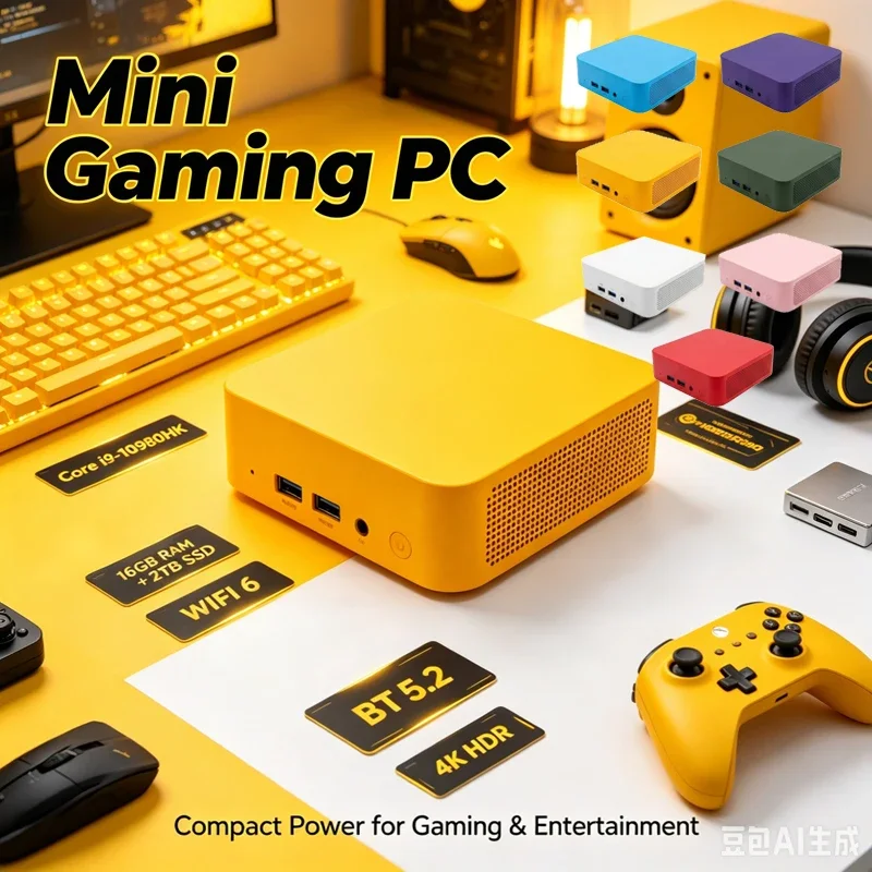 Mini Desktop PC Intel I9‑10980HK,16GB RAM 2TB SSD Win11 WiFi6 BT5.2 4K UHD Pocket Workstation for Game Streaming & Editing
