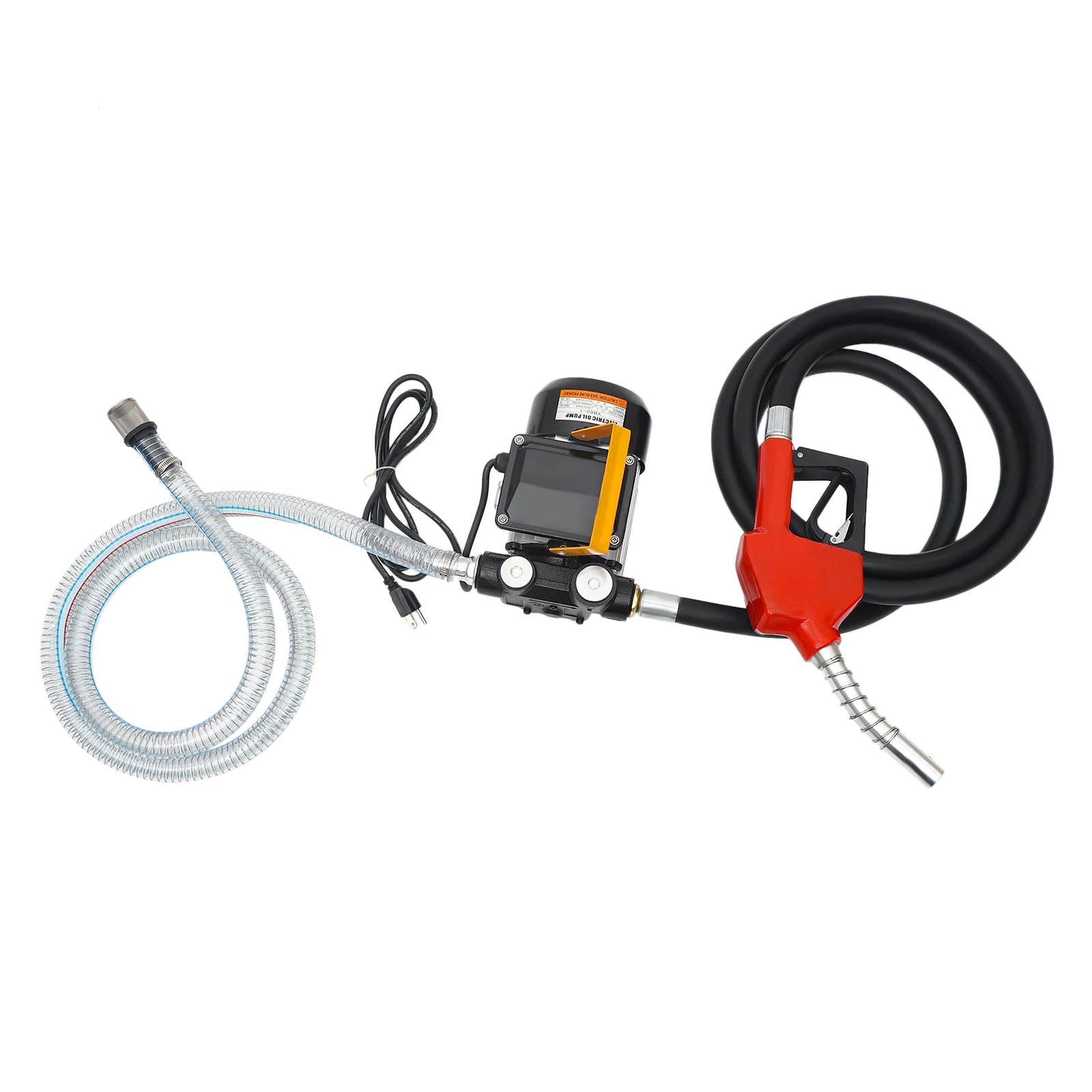 50L/Min / 60L/Min Diesel Fuel Transfer Pump, 12V 200W Suction Pump Kit with Transparent Steel Wire Outlet Hose, Portable Electric Oil Pump for Truck Tractor Excavator Machinery, Home Commercial Farm Industrial Refueling