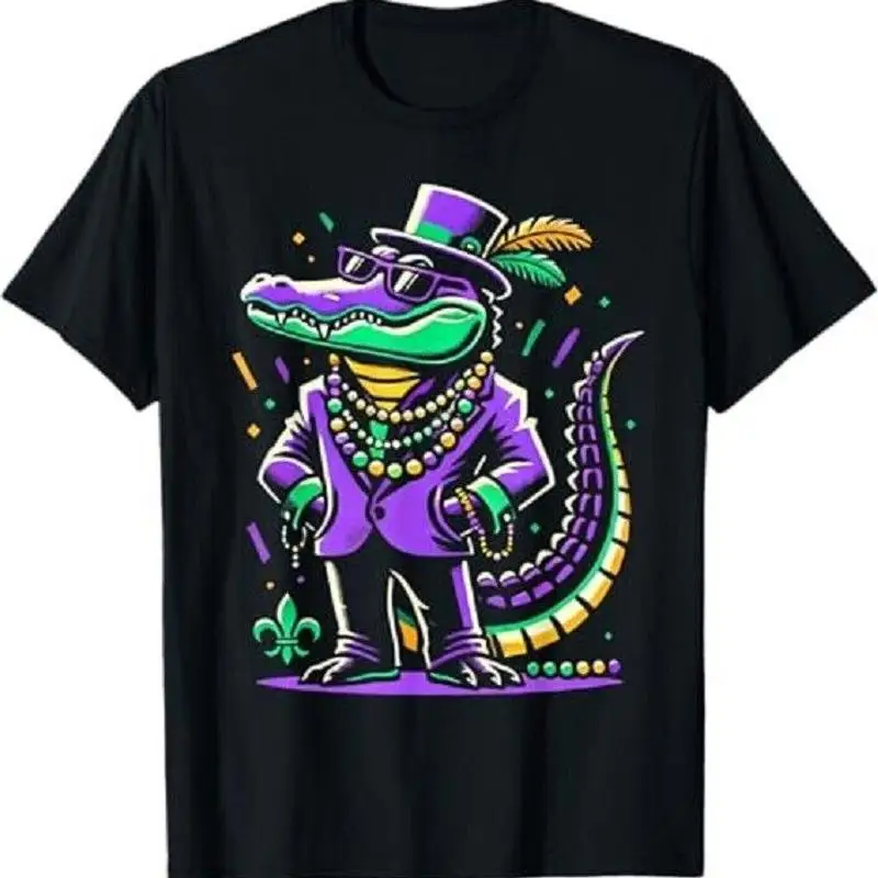 

Mardi Gras All1gator для мужчин Футболка унисекс для взрослых Mardi Gras