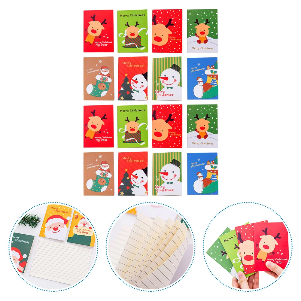 24 Pcs Christmas Party Favors Journal Notepads Pocket Book Mini School Student Cartoon Notebook