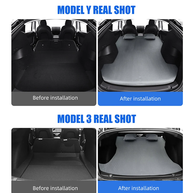 Personalizzato per Tesla Model 3 Model Y 2017-2022 materasso ad aria gonfiabile automatico campeggio all\'aperto letto da viaggio per auto in pelle