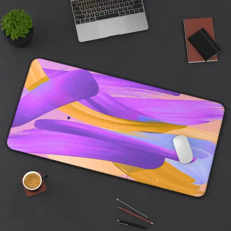 

Abstract Sunset Sheer Table Mat, Office Desk Decorative Mouse Pad, Home Office Accessory, Computer Desk Mat, Desktop Storage Mat