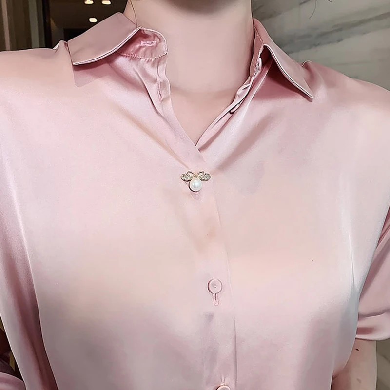 New Rhinestone Butterfly Collar Pin Big Imitation Pearl Brooch Pins Gifts