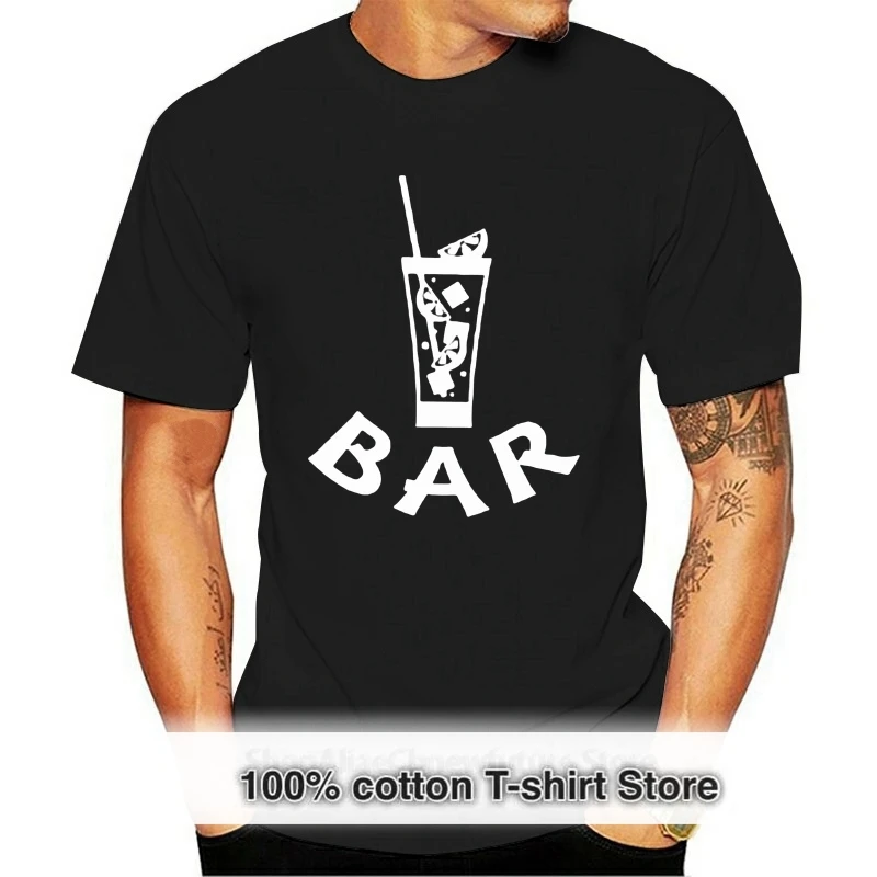 New Men Shirt 2024 Summer Tops Uomo Slim Fit Bar Barman Cocktail Pub Locale Drink Bartender Shakert Funny Shirts