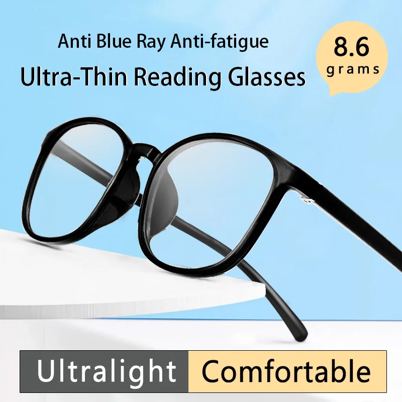 

Ultra-Thin Reading Glasses with Ultralight tr90 Hard Resin Lens,Blue Light Blocking Readers, Magnifying Presbyopic Eyeglasses