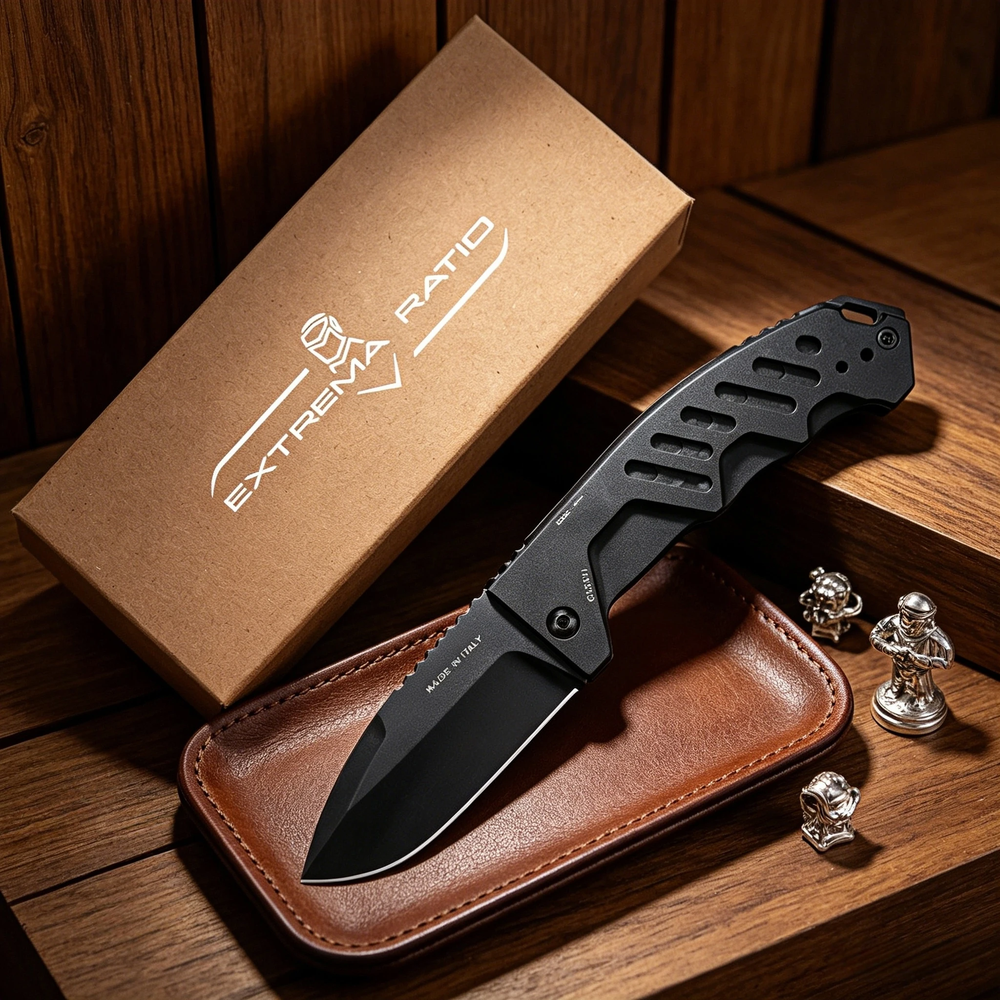 

EXTREMA RATIO-RAO-C model, a multi-functional all-steel folding knife, made of N690 steel, with precision CNC engraved blade