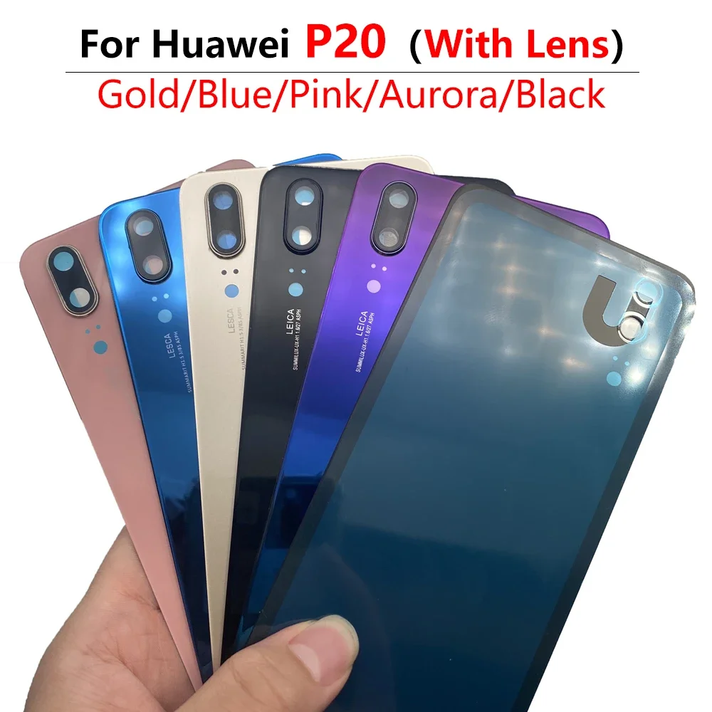 NEW Battery Cover Back Rear Door Housing Case For Huawei P20 Back Cover with Camera Lens Frame Replacement Parts P20