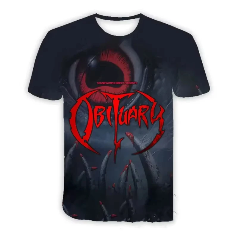 خمر الرجال تي شيرت روك باند نعي ثلاثية الأبعاد تي شيرت مطبوع الرجال النساء موضة قصيرة الأكمام بلايز تيز ملابس الاطفال ألبوم الرعب 2025 #5