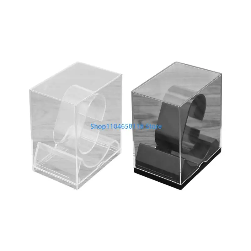 

Plastic Square Watch Storage Box Set of 5 Clear Black Jewelry Display Stands