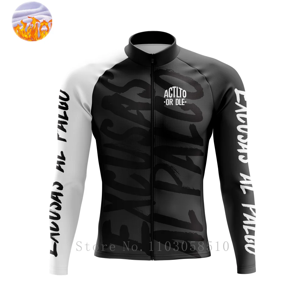 ACTITO OR DIE Winter PRO Thermal Fleece Cycling Jerseys Long sleeve Race Fit thermal fabric Warm and skin-friendly breathable