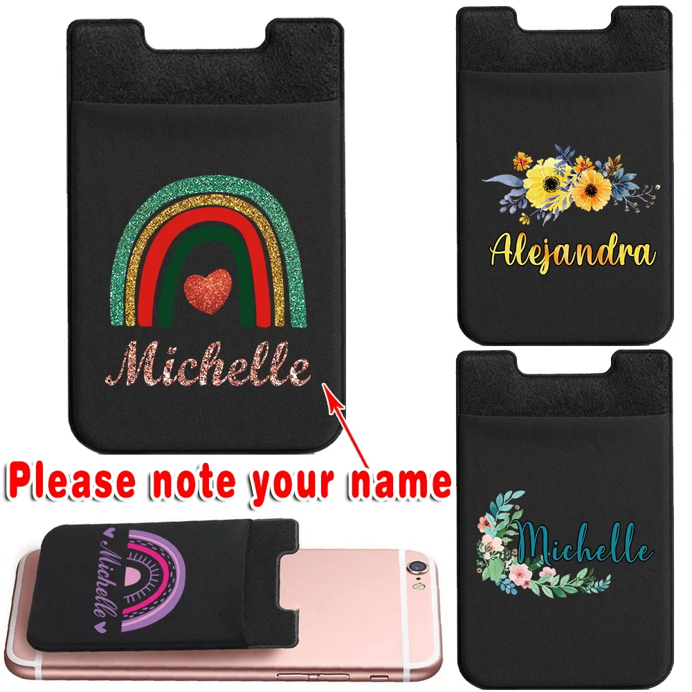 

Персонализированный модный эластичный держатель для визиток, кошелек для мобильного телефона, держатель для кредитных и ID-карт, карман-наклейка