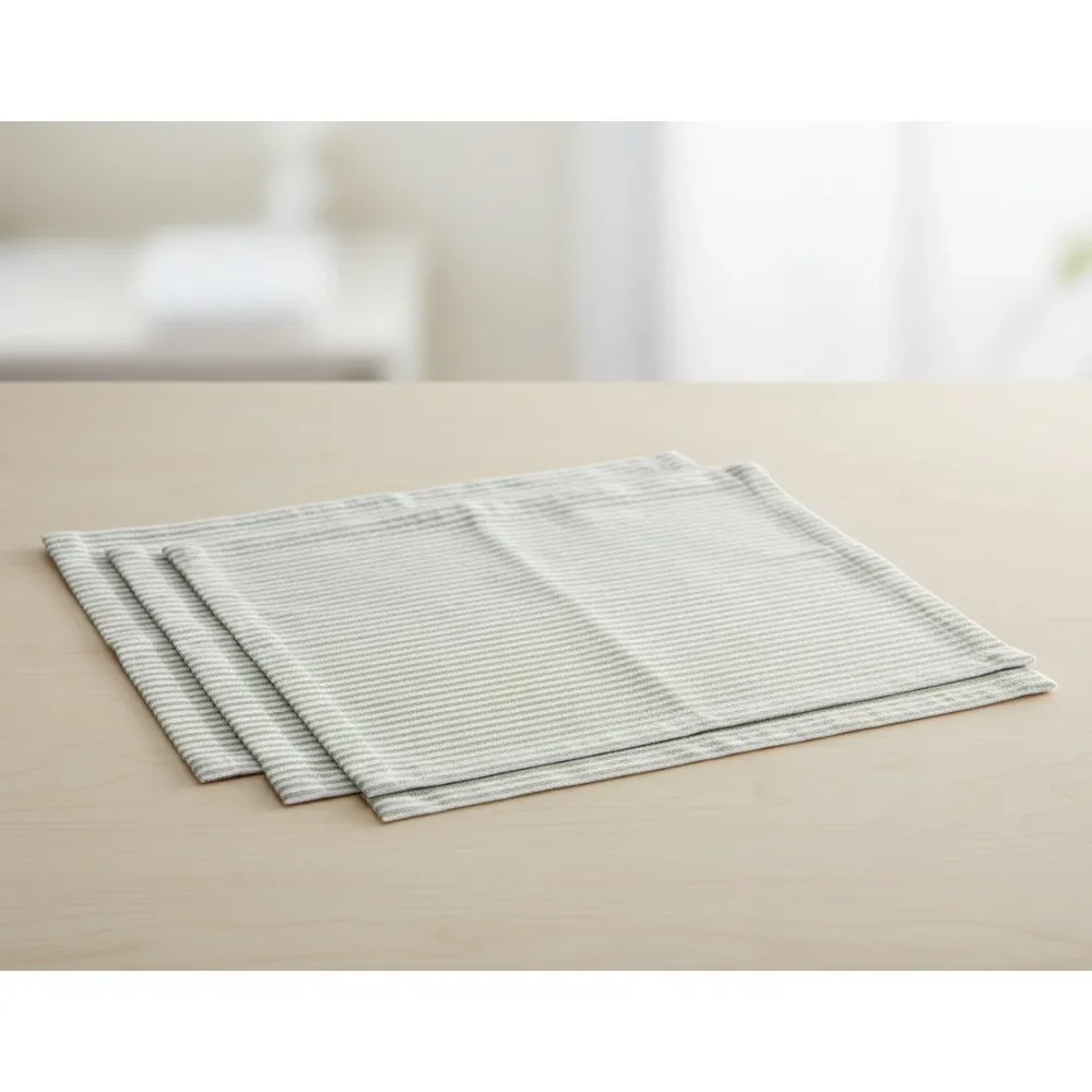 

4-Pack Linen Placemats Avocado White 14x19 Inch Farmhouse Style for Thanksgiving Christmas Dining Table Decor