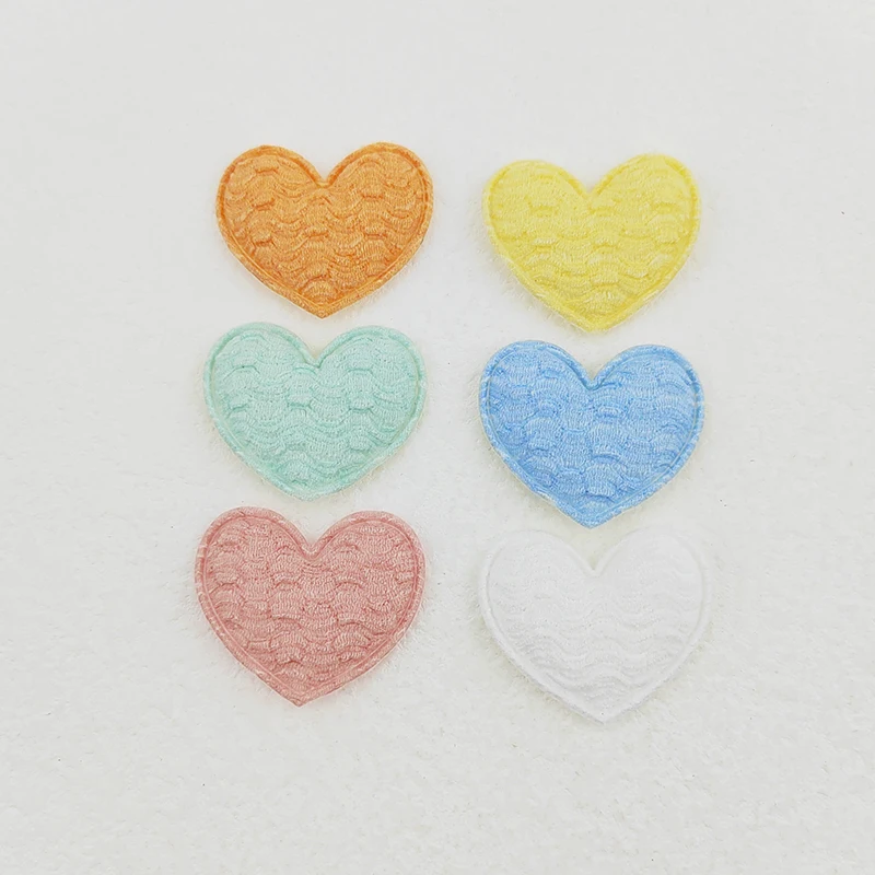 100 Stück 3,5x3CM Herz-Applikationen zum Aufnähen für Kleidung, Hüte, Nähzubehör, DIY-Kopfbedeckungen, Haarspangen, Schleifendekoration, Patches – Detail 1
