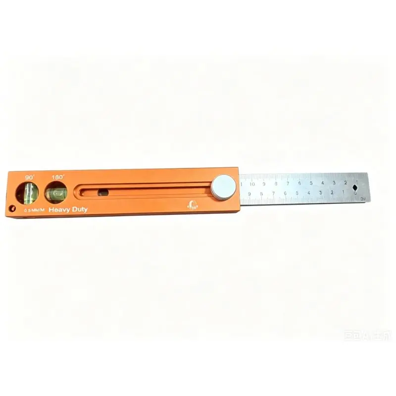 ABZV-Woodworking Level And Marking Ruler Adjustable, Equipped With A Spirit Level, Metric And Imperial Scale