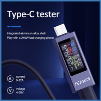 KWS-2302C Type-C Current Voltage Power Meter Bidirectional Current Tester Cell Phone Charging Tester DC 4~30V 0~12A Voltmeter