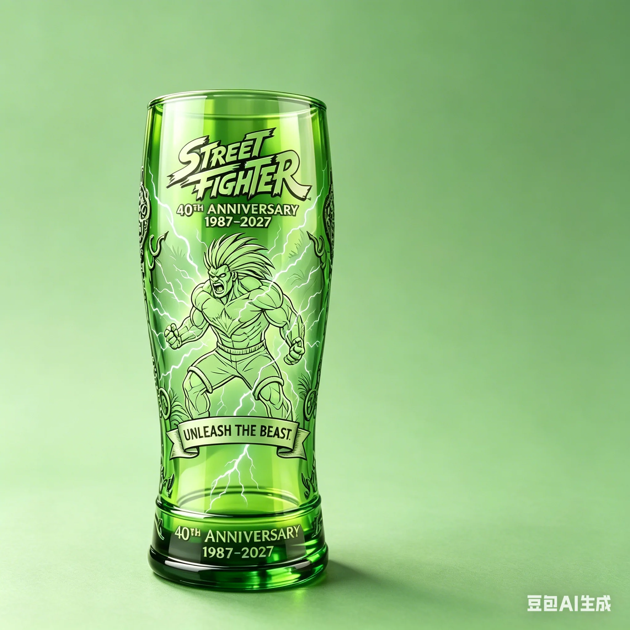 Caneca de Cerveja Temática SF Blanka para Aniversário, Vidro Colecionável, Decoração