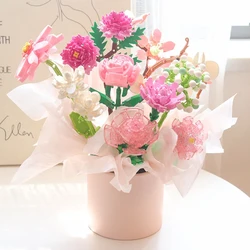 Flower Model Building Blocks Toys Children Diy Educational Building Bricks Toy 3d Flower Plants Blocks Toys Kids For Adult Gifts