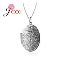 Vintage Photo Locket Necklace 925 Sterling Silver Jewelry Pendant Necklace Women Gift Free Shipping