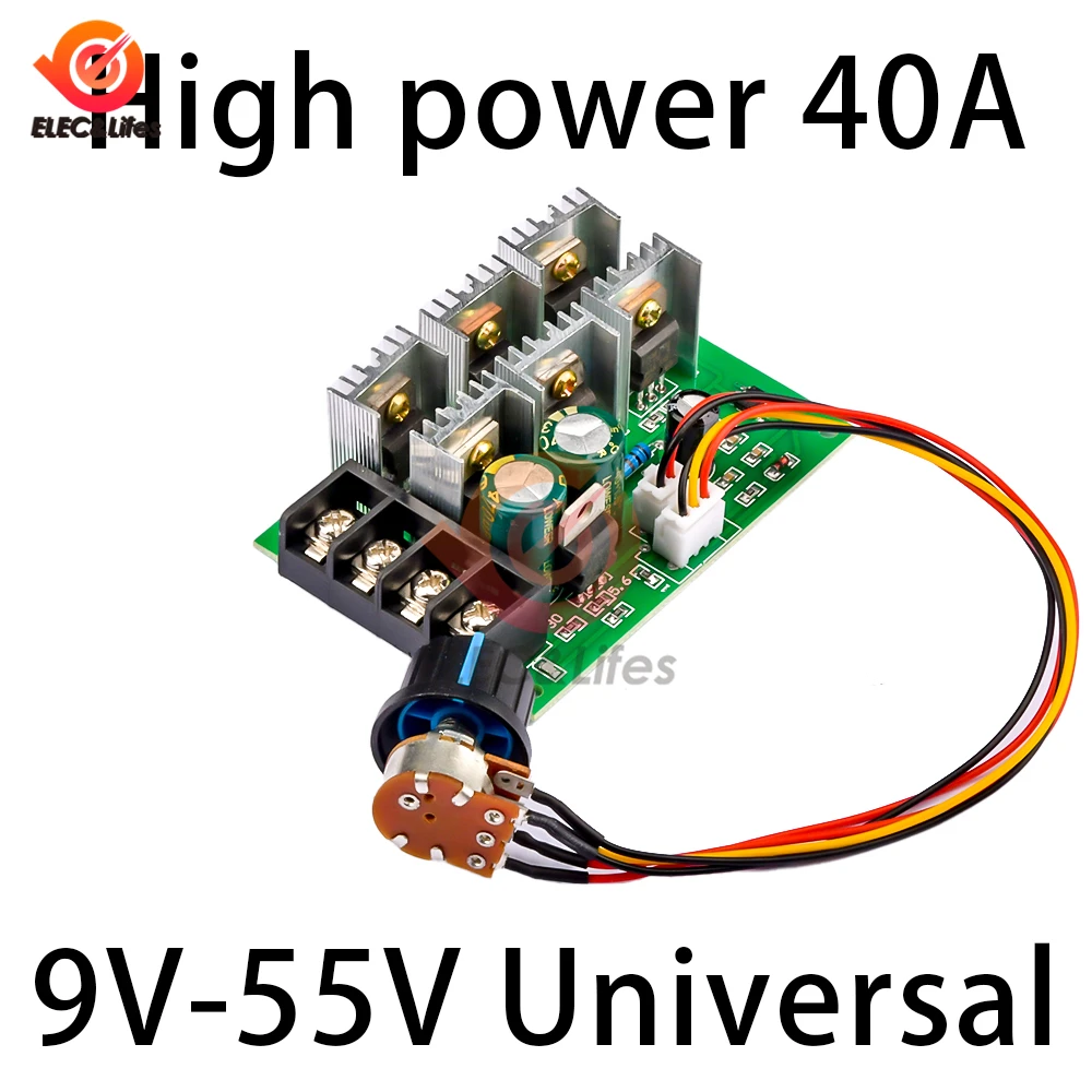 DC 9-55V 40A 2000W PWM DC Motor Pump Speed Regulator High Power Speed Controller 9V 12V 24V 36V 48V